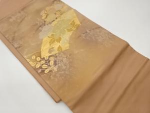 地紙に草花模様織出し名古屋帯